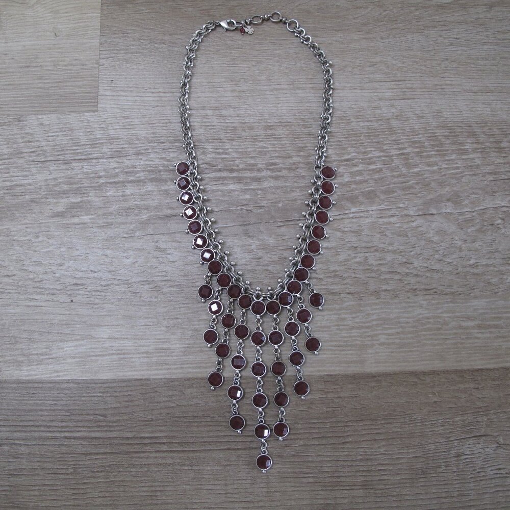 LUCKY BRAND Dark Red Dangle Necklace